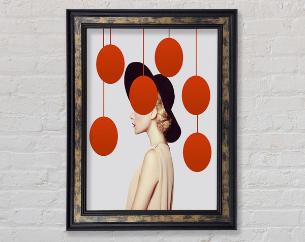 Red Spots  Walnut Hat Framed Print