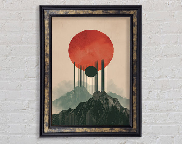Red Sun Poster Framed Print