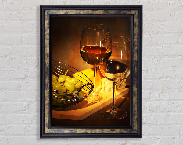 Red Wine Cheese Board Framed Print