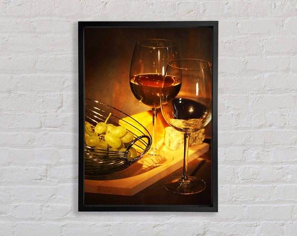 Red Wine Cheese Board Framed Print