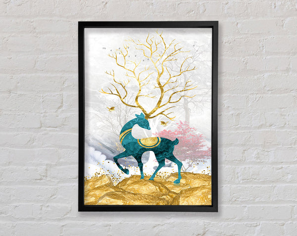 Reindeer Tree Horns Framed Print
