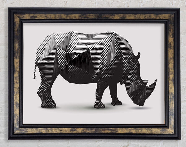 Rhino Lines Framed Print