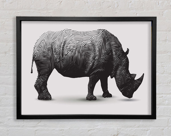 Rhino Lines Framed Print