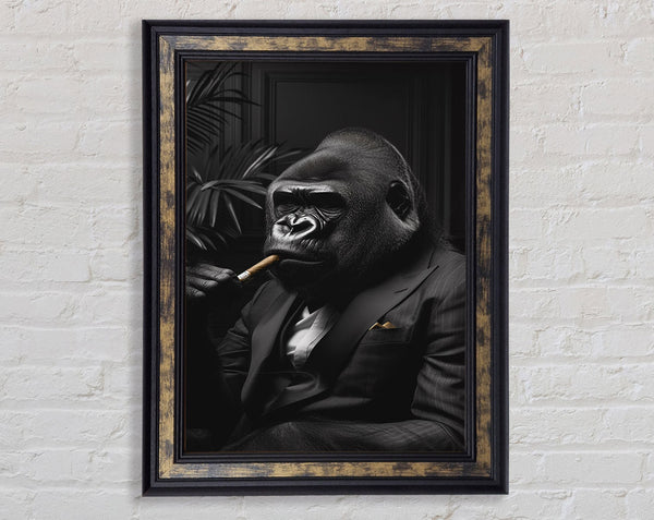 Rich Gorilla Smoking Framed Print