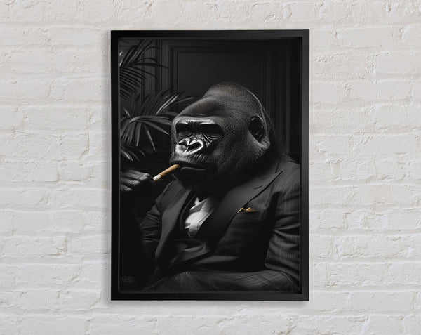 Rich Gorilla Smoking Framed Print