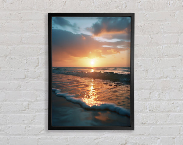 Ripple Waves Sunset Framed Print