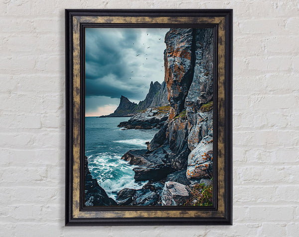 Rugged Edge Of Ciffs Framed Print