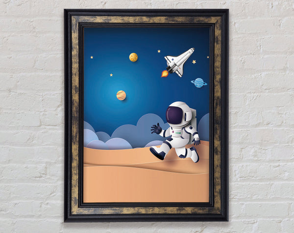 Running On The Moon Framed Print