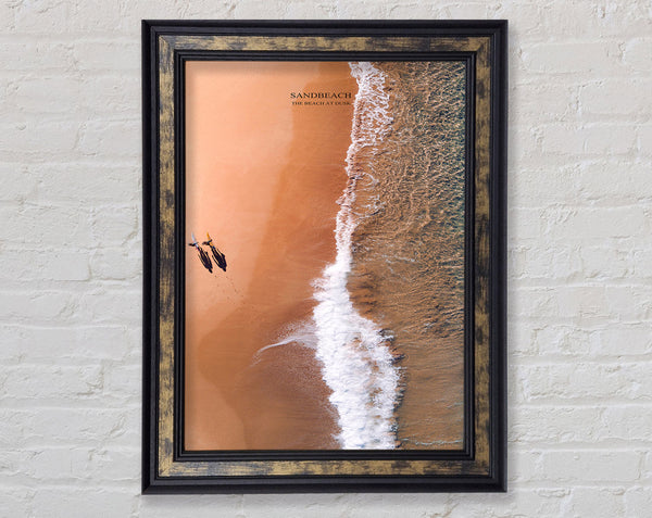 Sandbeach  The Beach At Dusk Framed Print
