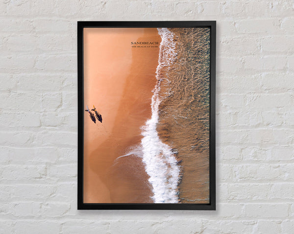 Sandbeach  The Beach At Dusk Framed Print