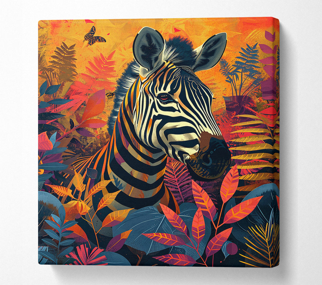  A Canvas Print of Savanna Zebra Canvas Art
