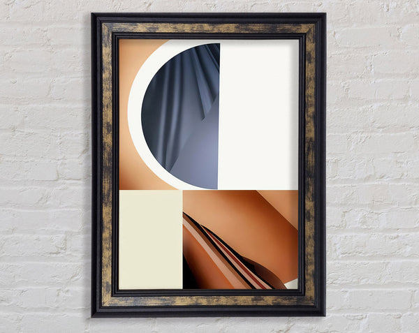 Semi Circle Square Abstract Framed Print