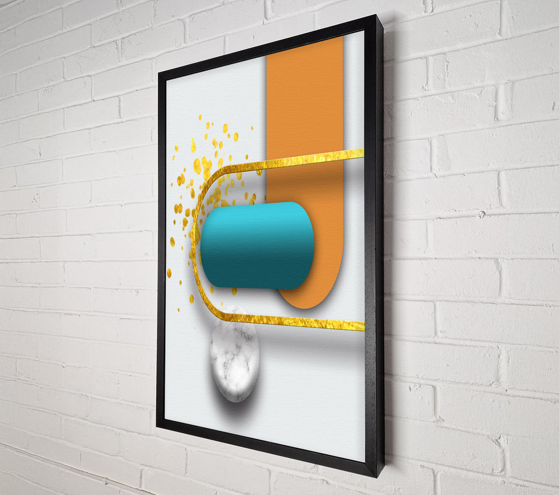  A Canvas Print of Shapes In Blue And Gold Canvas Wall Art