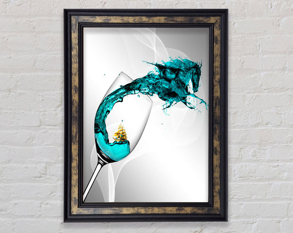 Ship Wine Framed Print