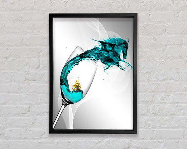 Ship Wine Framed Print