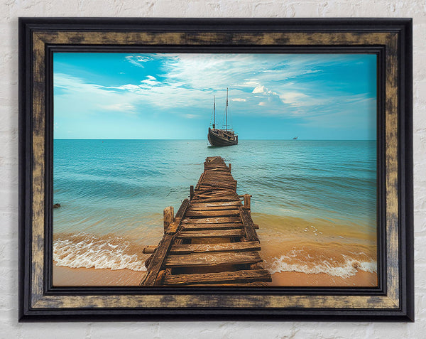 Shipwreck Beach Framed Print