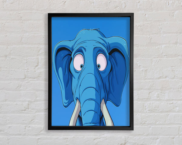 Shocked Blue Elephant Framed Print