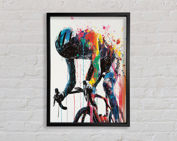 Shot Of A Professional Cyclist Framed Print