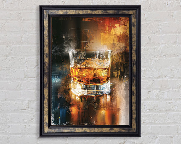 Shot Of Whiskey In A Glass Framed Print