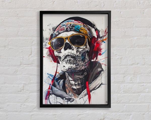 Skeleton Rapper Glasses Framed Print