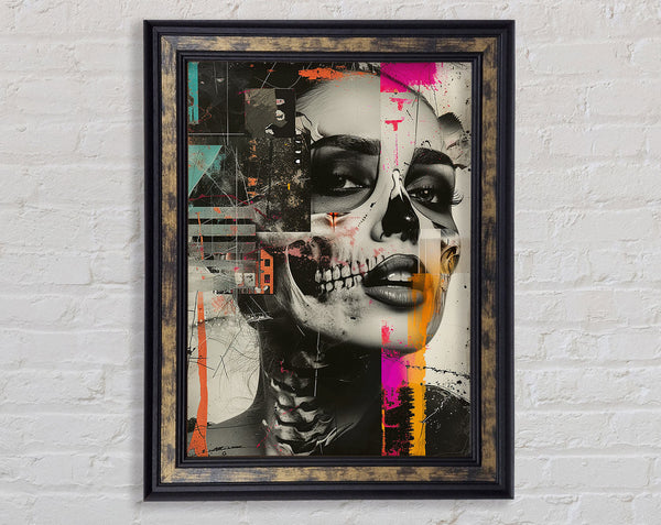 Skeleton Woman Fashion Framed Print