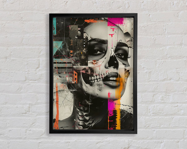 Skeleton Woman Fashion Framed Print