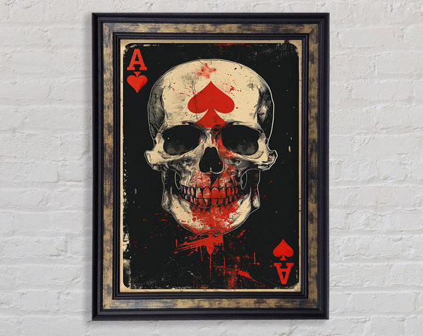 Skull Ace Of Spades Framed Print