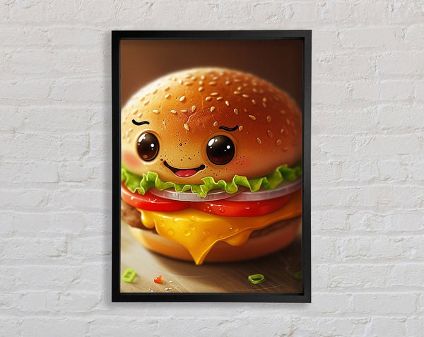 Smiley Burger Framed Print