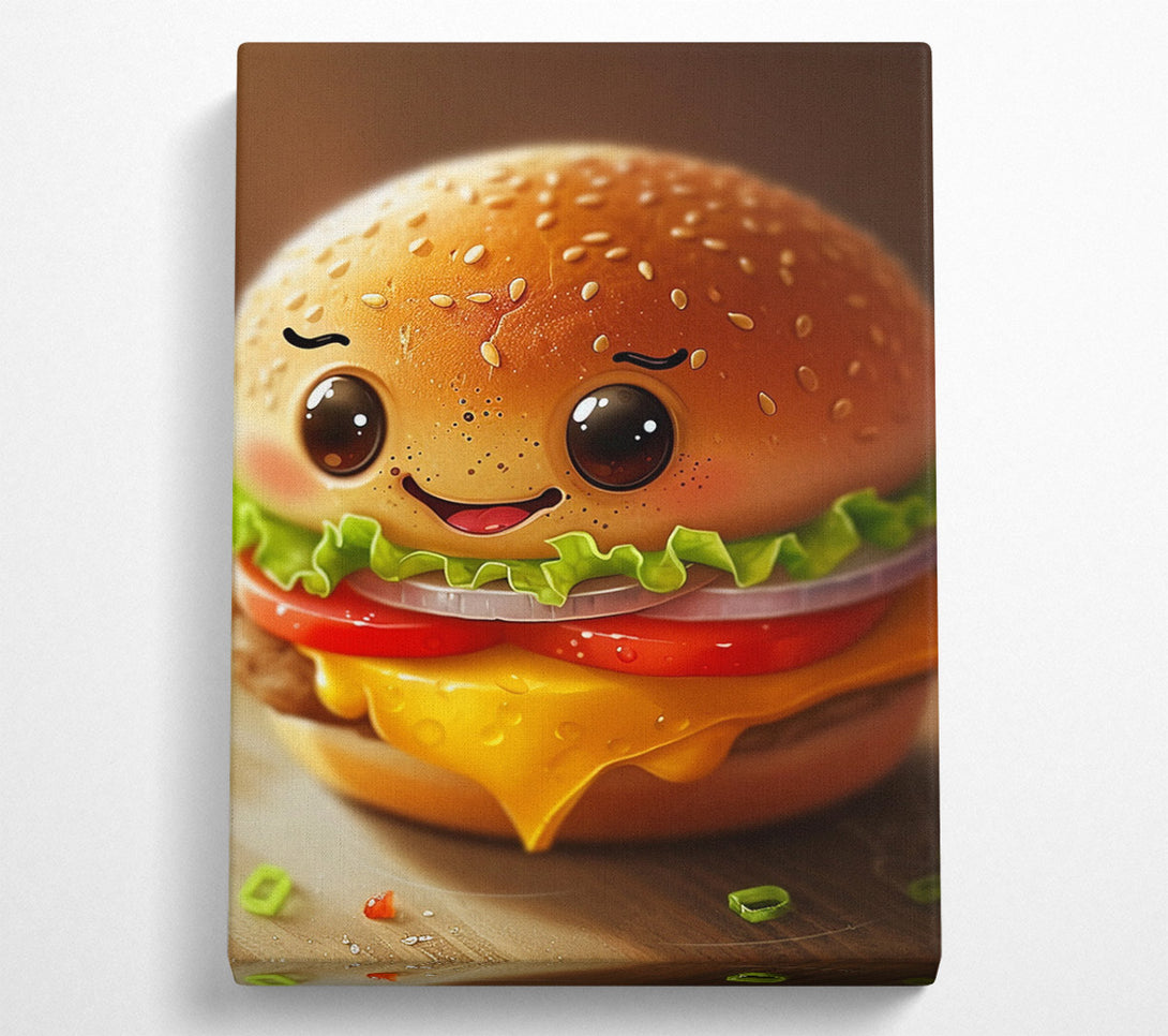  A Canvas Print of Smiley Burger Canvas Art