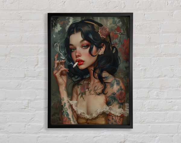 Smoking Sleeping Beauty Framed Print