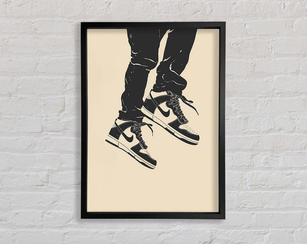 Sneakers Pose Framed Print