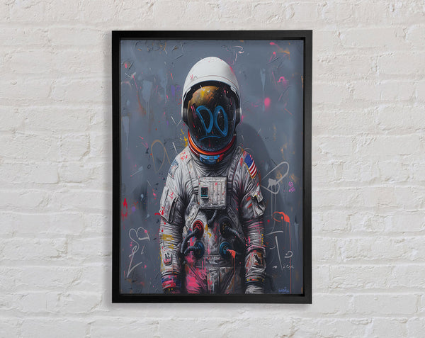 Spaceman Graffiti Framed Print