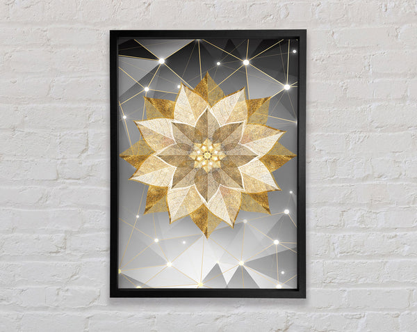 Sparkly Gold Flower Framed Print