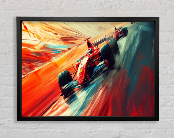 Speeding F1 Car Framed Print