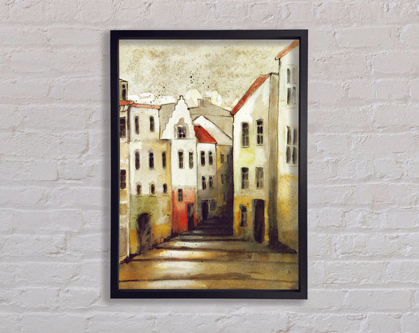 Splatter Houses Framed Print