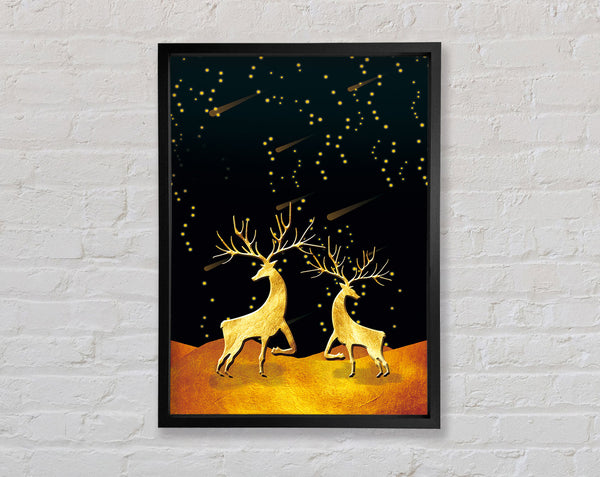 Spraking Stag Framed Print