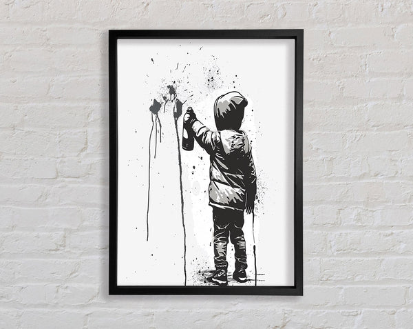 Spray Pain Kid Framed Print