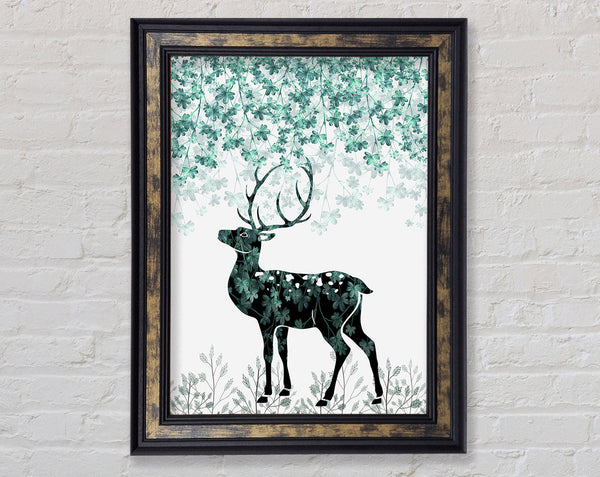 Stag Looking Left Framed Print