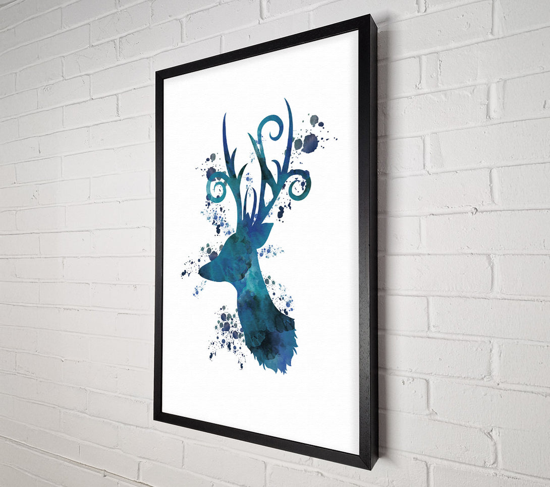  A Canvas Print of Stagg Horns Blue Canvas Print