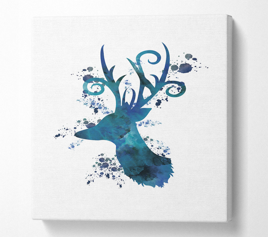  A Canvas Print of Stagg Horns Blue Canvas Print