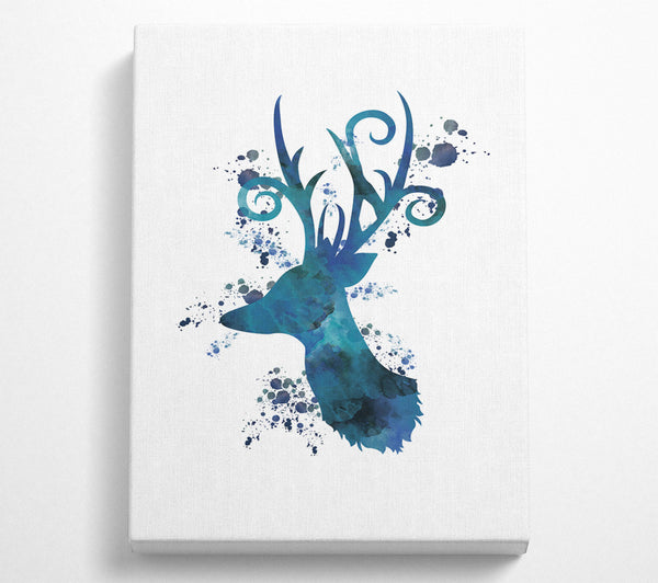  A Canvas Print of Stagg Horns Blue Canvas Print