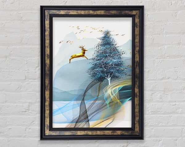 Stagg Jumping Framed Print
