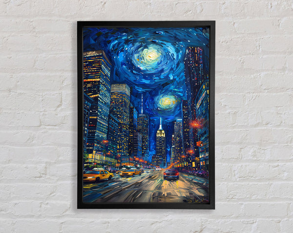 Starry Night City Framed Print
