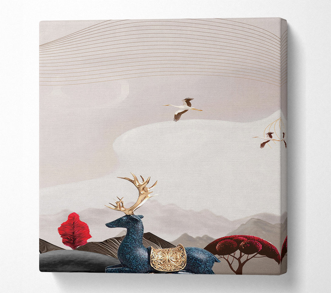  A Canvas Print of Stork Blue Stagg Canvas Wall Art