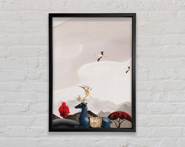 Stork Blue Stagg Framed Print