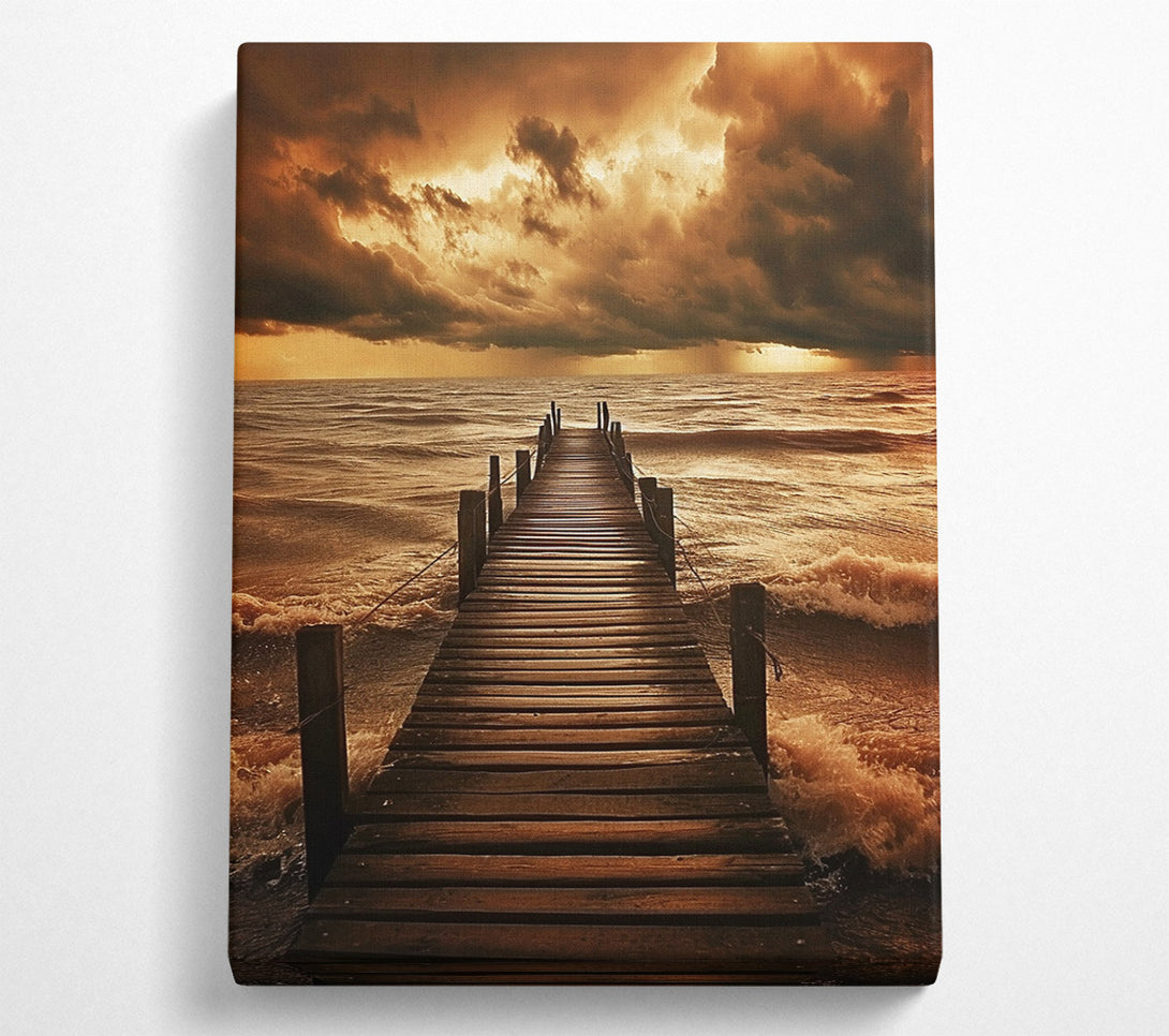  A Canvas Print of Storm On The Beach Canvas Art
