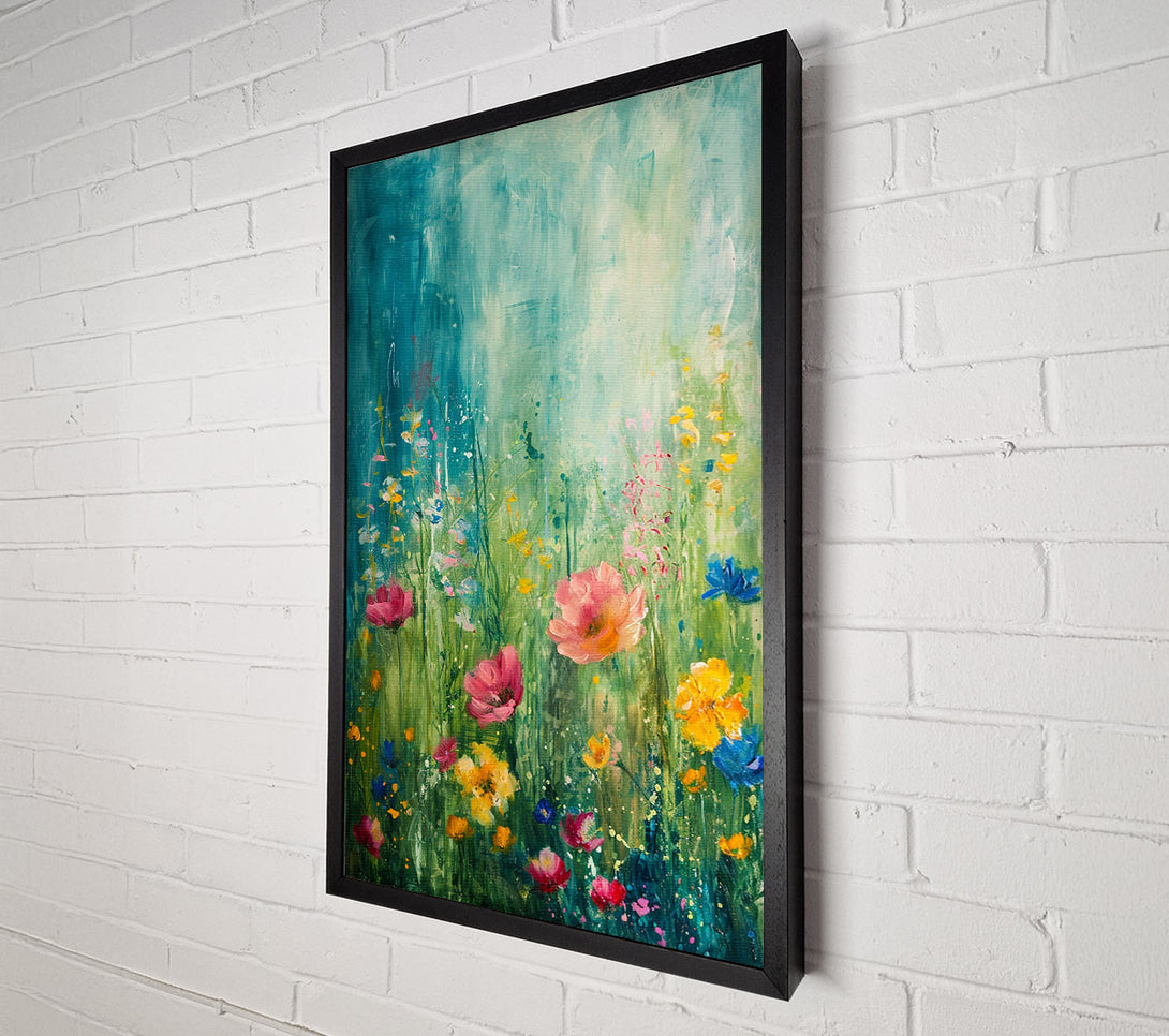  A Canvas Print of Summer Oil Painting Flowers Canvas Print