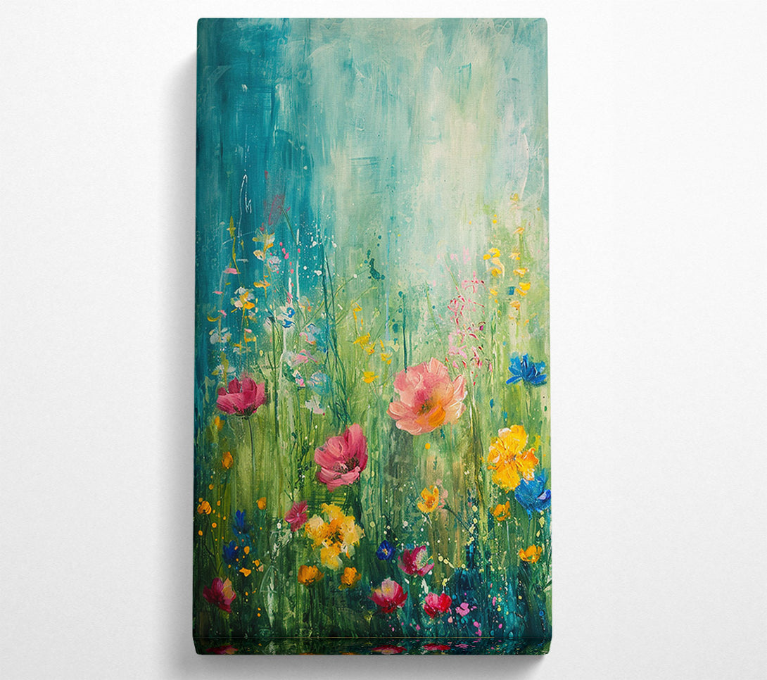  A Canvas Print of Summer Oil Painting Flowers Canvas Print