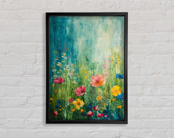 Summer Oil Painting Flowers Framed Print