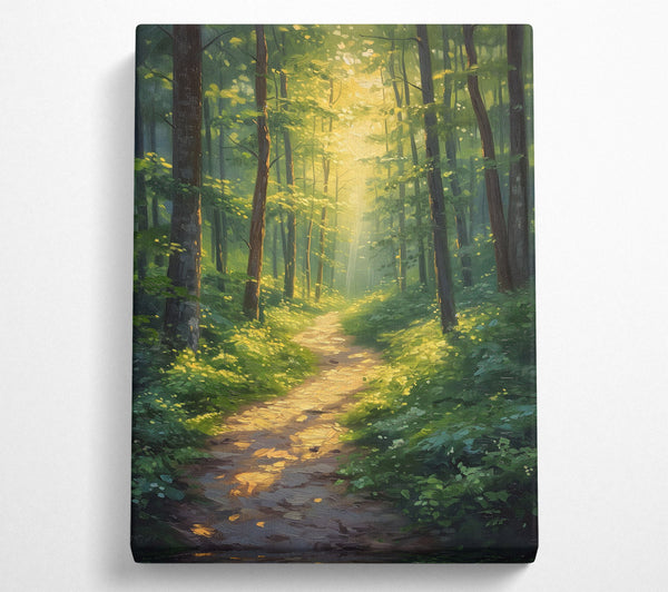  A Canvas Print of Sun Peeping Through The Forest Canvas Print